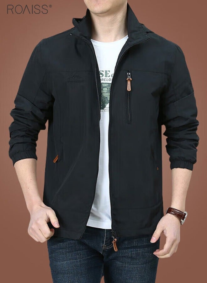 رويس الرجال السترات مقاوم للماء الذكور في الهواء الطلق معاطف يبلي سترة واقية يندبروف سترة للربيع والخريف التخييم التنزه الملابس معطف - Image 3